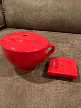 Tea Forte Red Teacup and Tea Tray